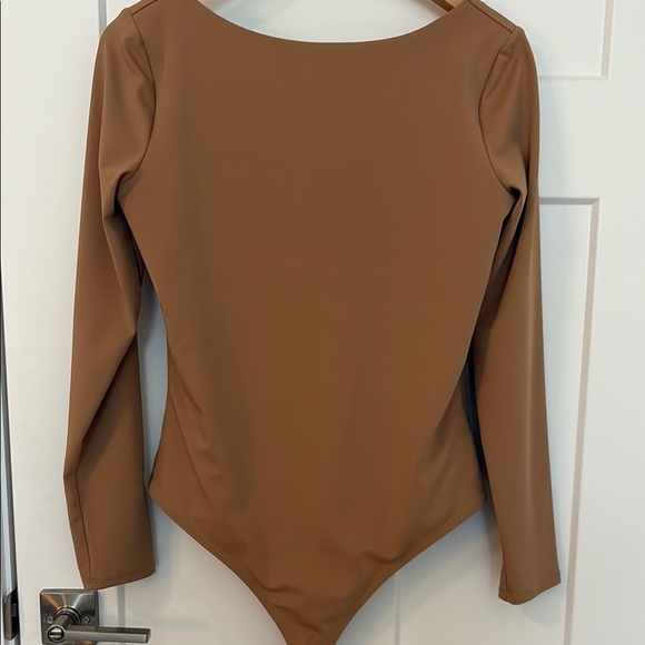 Express - Brown Long Sleeve Bodysuit - Picture 1 of 4